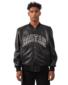 BLACK VARSITY LEATHER JACKET