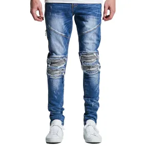 Embellish Mackenzie Ripped Denim Jeans Washed Blue