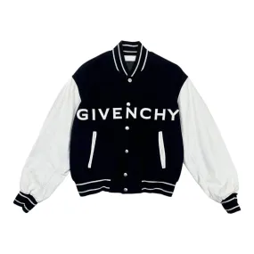 Givenchy Logo Varsity Jacket Black Pre-Owned