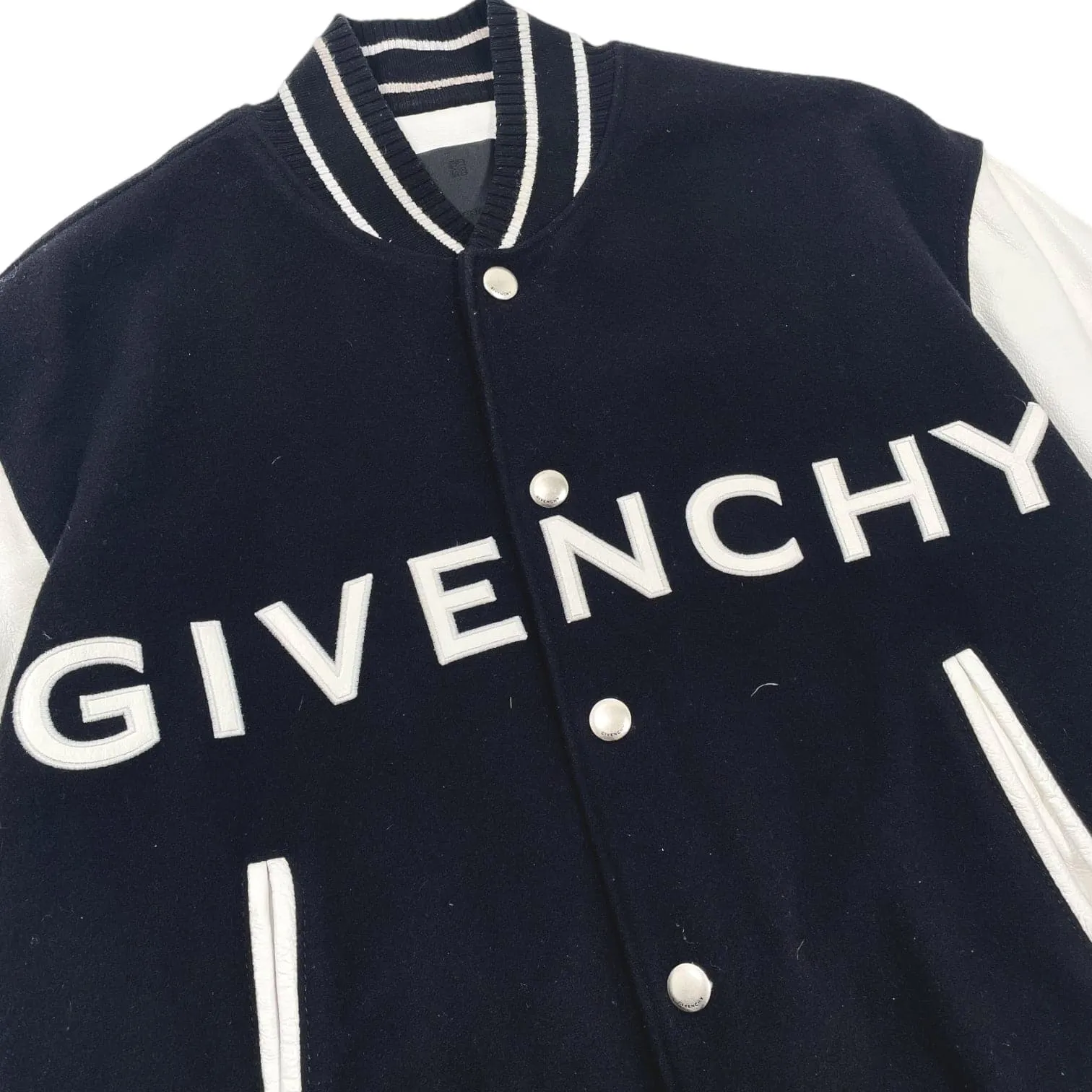 Givenchy Logo Varsity Jacket Black Pre-Owned