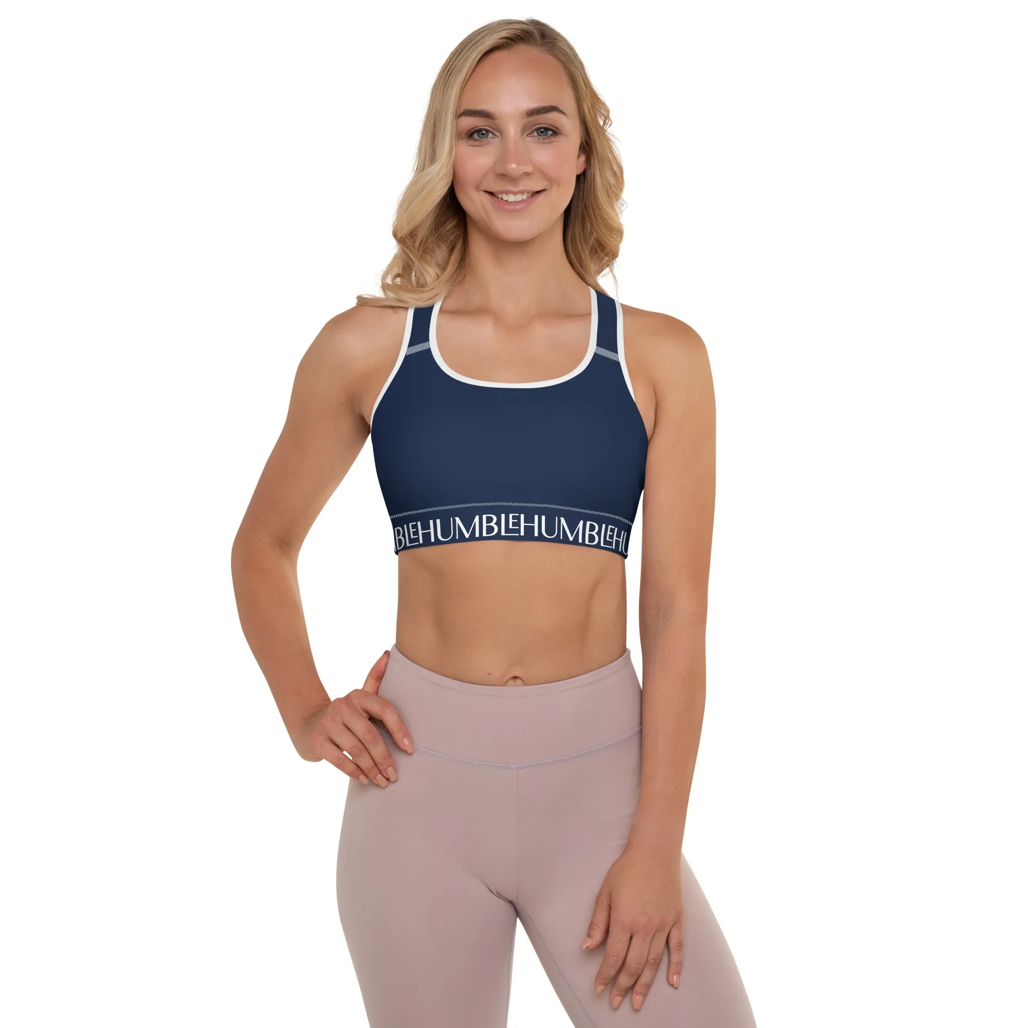 Humble Sportswear™ Trinity Navy Padded Dri-Fit Sports Bra