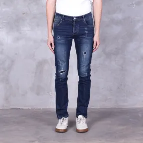 Jack Russel - Men Jeans - Handwerk J-ROCK/2 Skinny Fit Midnight Blue Rust Faded